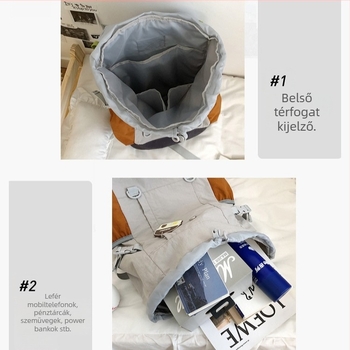 Unisex nejlon hátizsák, nagy kapacitású, vízálló, légpárnás vállpánt rendszerrel