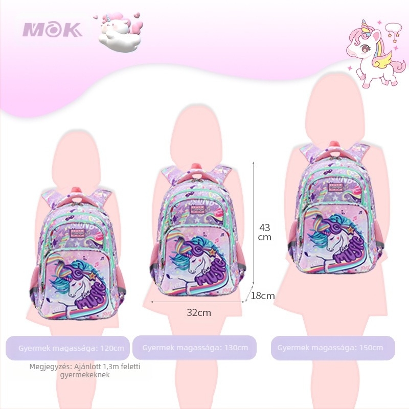 MOK uniszex iskolai hátizsák 3-6. osztály számára - ultra könnyű, Oxford anyag, gerincvédelem, vízálló felület, légpárnás vállpántok