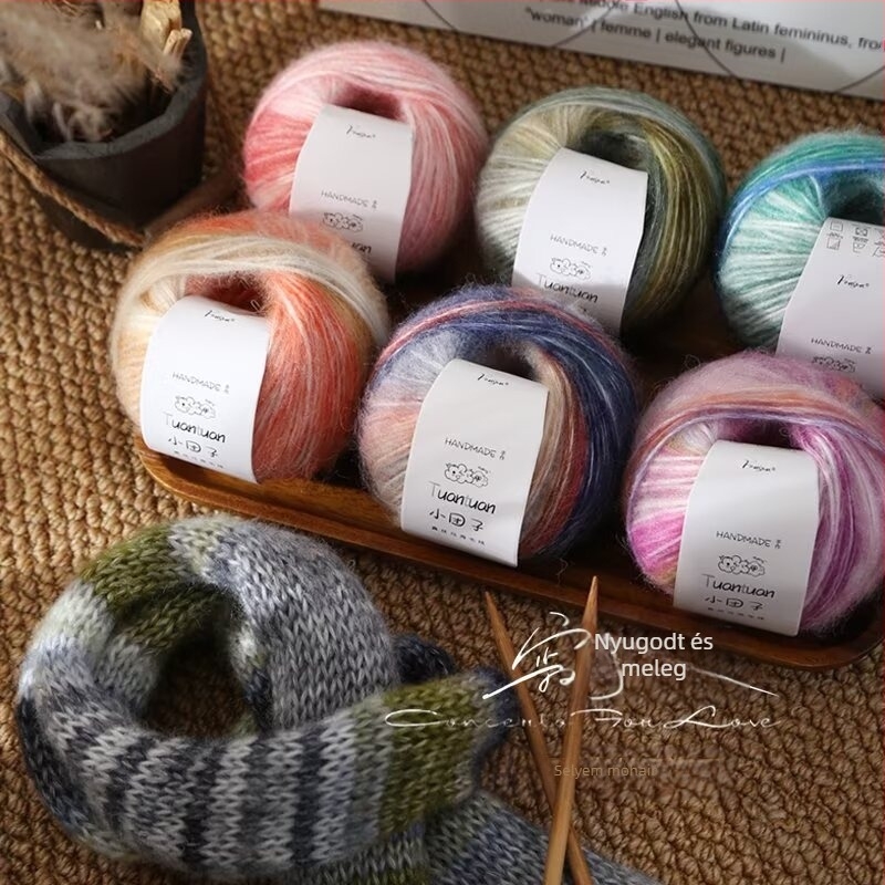 Mohair gyapjú készlet, worsted fonás, csoportos fonásforma, szövésre