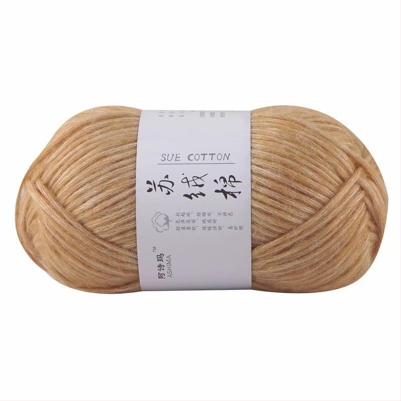 Kézimű kötéshez való fonal, keverék; Összetétel: nyúl velúr és módosított poliészter; fonal forma: vonal; fonás folyamata: gyűrűs fonás; csavarás: 10