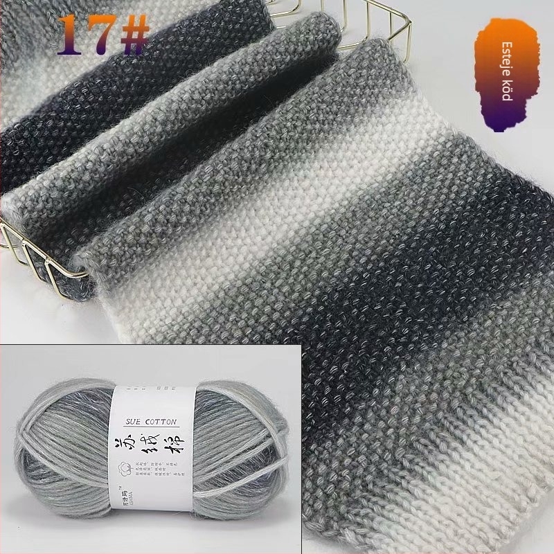 Kézimű kötéshez való fonal, keverék; Összetétel: nyúl velúr és módosított poliészter; fonal forma: vonal; fonás folyamata: gyűrűs fonás; csavarás: 10