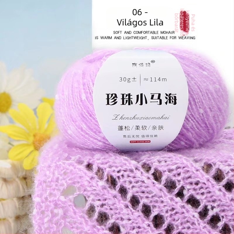Mohair fonal kötéshez, 12S, 1 szál, csavarodás 200, fél-worsted, Tuan Line