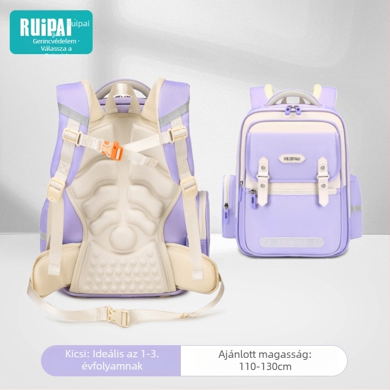 Általános iskolai hátizsák, uniszex, 1-2. osztály, poliészter, terheléscsökkentés, ívelt vállpántok