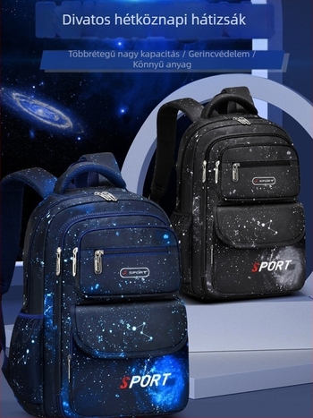 Iskolai hátizsák fiúknak, általános iskola 1–6. osztály, nejlon, lélegző, vízálló, ultra könnyű, légpárnás vállpánt
