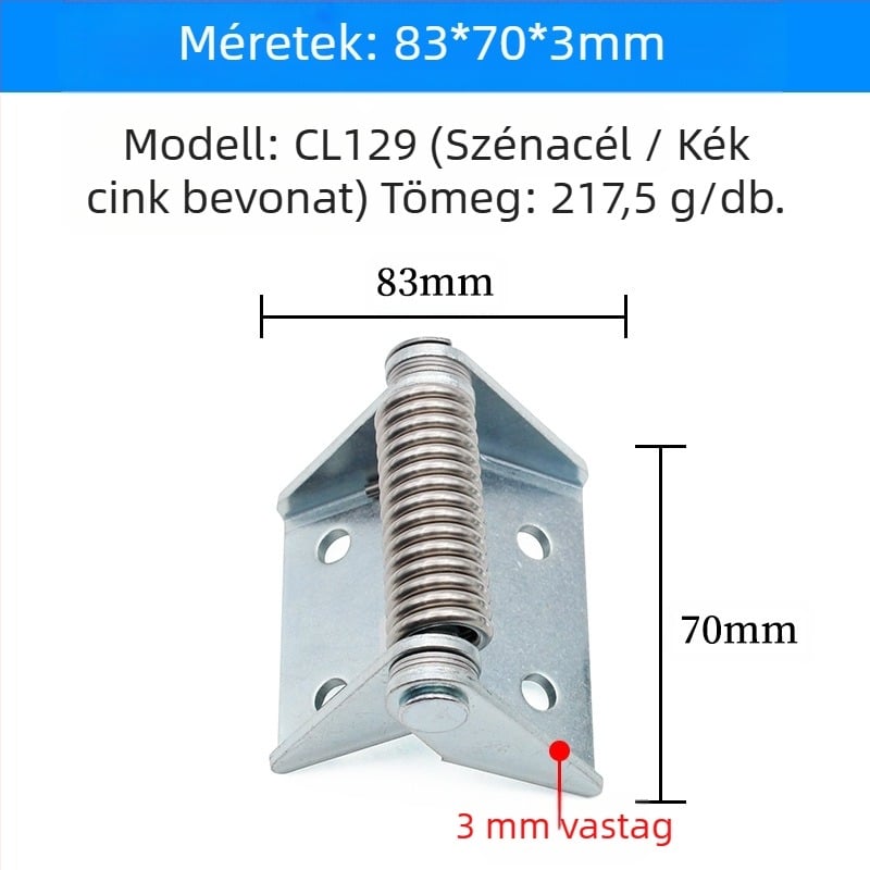 CL129 Rozsdamentes acél rugós zsanér disztribúciós doboz ajtóihoz, automatikus zárás, vastagított kialakítás