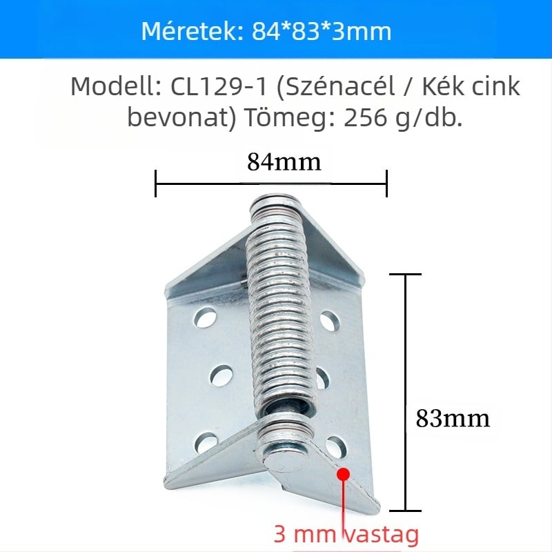 CL129 Rozsdamentes acél rugós zsanér disztribúciós doboz ajtóihoz, automatikus zárás, vastagított kialakítás