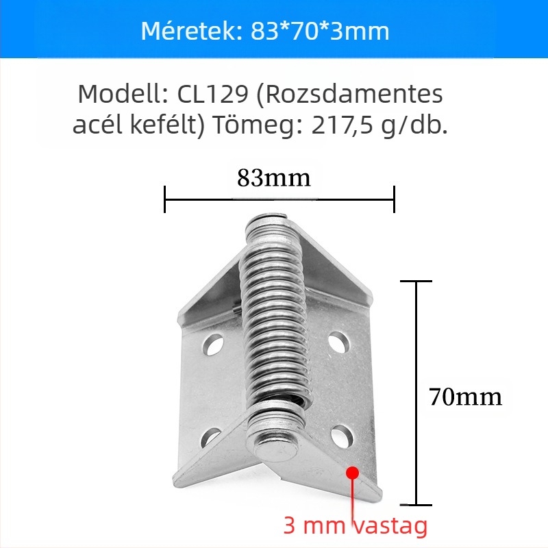 CL129 Rozsdamentes acél rugós zsanér disztribúciós doboz ajtóihoz, automatikus zárás, vastagított kialakítás