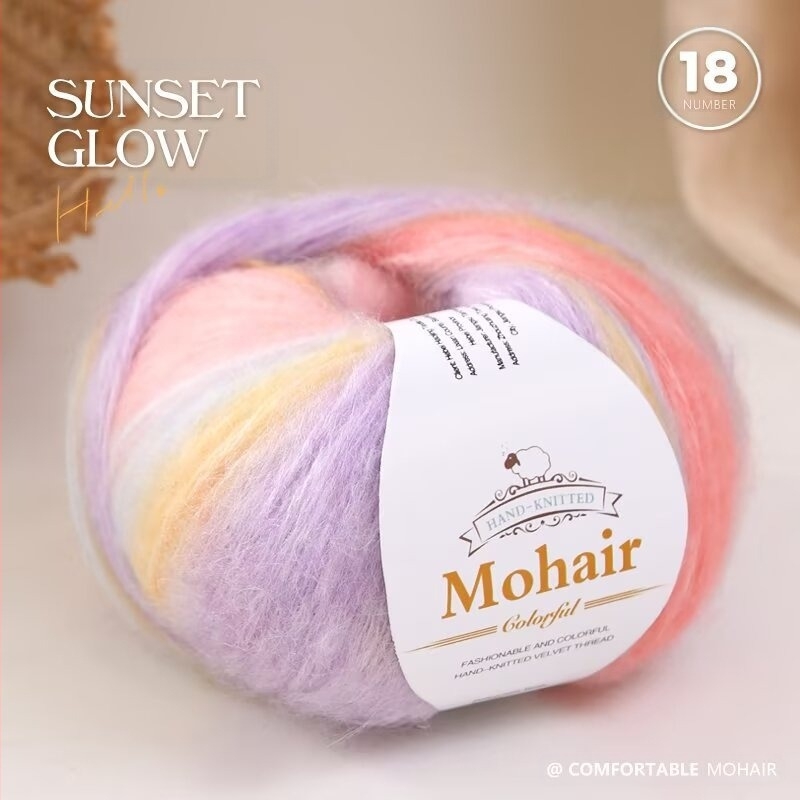 Gradient mohair fonal kézi kötéshez — gyűrűs fonás, csoportos fonás, Termékkód 0070, Márka Needle Warm