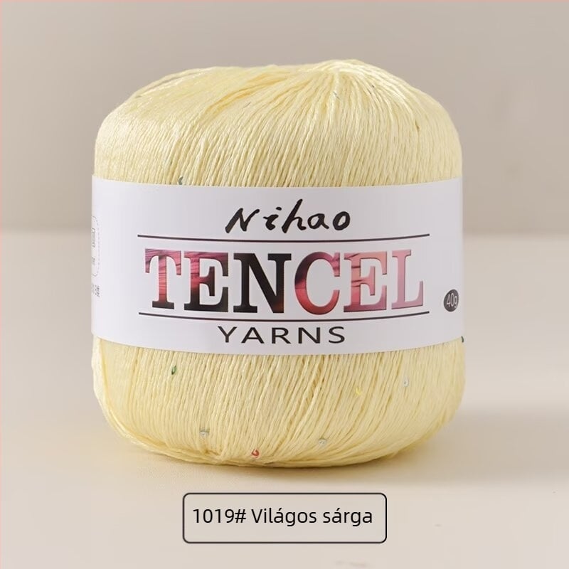 Kézi kötéshez való fonal – Tencel Sequin Lace szál, gyűrűs fonás, csomagos fonal, Mu Pai