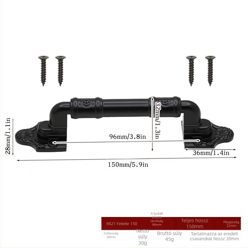 Shangpinnu 9822 fém pajtaajtó fogantyú faházajtókhoz elektrogalván felülettel