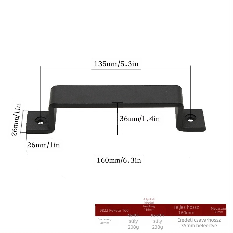 Shangpinnu 9822 fém pajtaajtó fogantyú faházajtókhoz elektrogalván felülettel