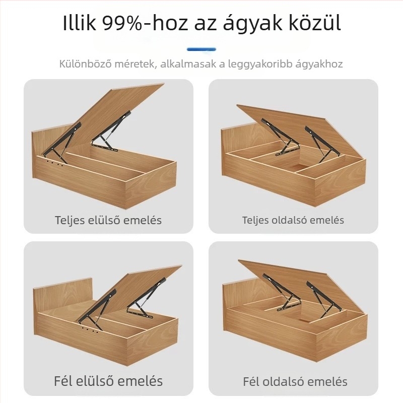 Ágyemelő hidraulikus rúd – vasból, modell QF4001, ágy/tatami/padló használatra, modern minimalista stílus, sztancolás