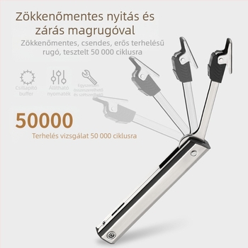 Elf modellű felnyíló szekrényajtó hidraulikus rúd; anyag: hidegen hengerelt acél; elektroplakolt felületi kezelés; világos luxus stílus; Yankailong Hardware