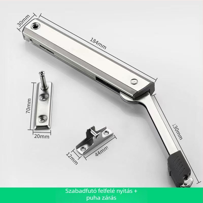 Elf modellű felnyíló szekrényajtó hidraulikus rúd; anyag: hidegen hengerelt acél; elektroplakolt felületi kezelés; világos luxus stílus; Yankailong Hardware