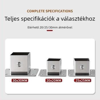 Négyzet alakú flanx alapcső tartó oldalrögzítéshez, rozsdamentes acél 201, felület: szálcsiszolt, modern minimalist dizájn