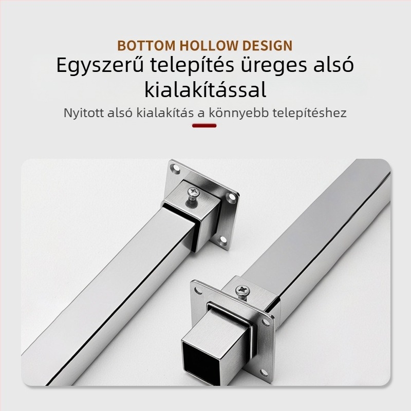 Négyzet alakú flanx alapcső tartó oldalrögzítéshez, rozsdamentes acél 201, felület: szálcsiszolt, modern minimalist dizájn