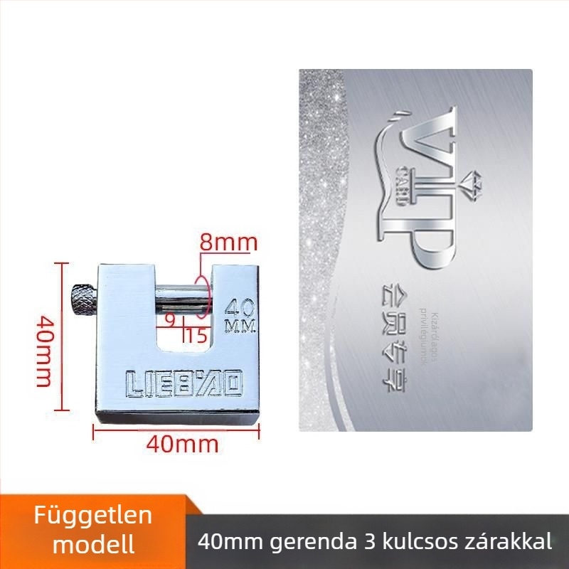 Háztartási lakat, téglalap alakú, vasból, modell 40-100, univerzális használat