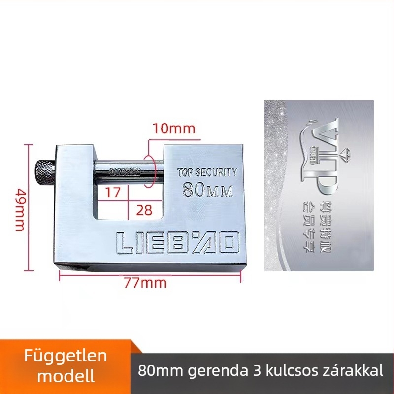 Háztartási lakat, téglalap alakú, vasból, modell 40-100, univerzális használat