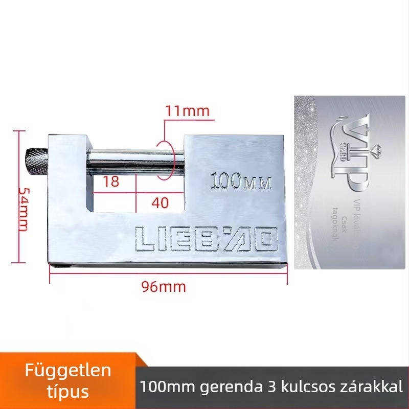 Háztartási lakat, téglalap alakú, vasból, modell 40-100, univerzális használat