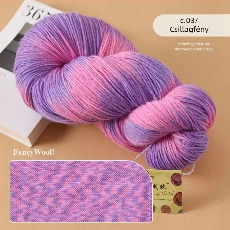 Sálhoz horgoláshoz való gyapjúfonal, fél-worstead, csoportos szál, márka Jiesheng