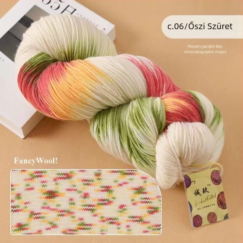 Sálhoz horgoláshoz való gyapjúfonal, fél-worstead, csoportos szál, márka Jiesheng