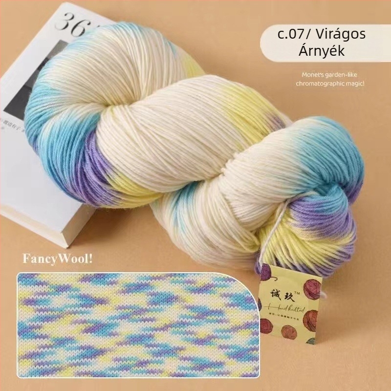 Sálhoz horgoláshoz való gyapjúfonal, fél-worstead, csoportos szál, márka Jiesheng