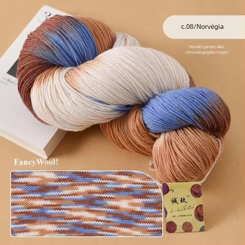 Sálhoz horgoláshoz való gyapjúfonal, fél-worstead, csoportos szál, márka Jiesheng