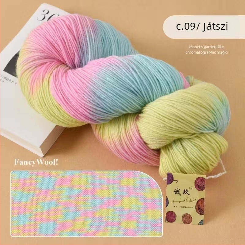 Sálhoz horgoláshoz való gyapjúfonal, fél-worstead, csoportos szál, márka Jiesheng