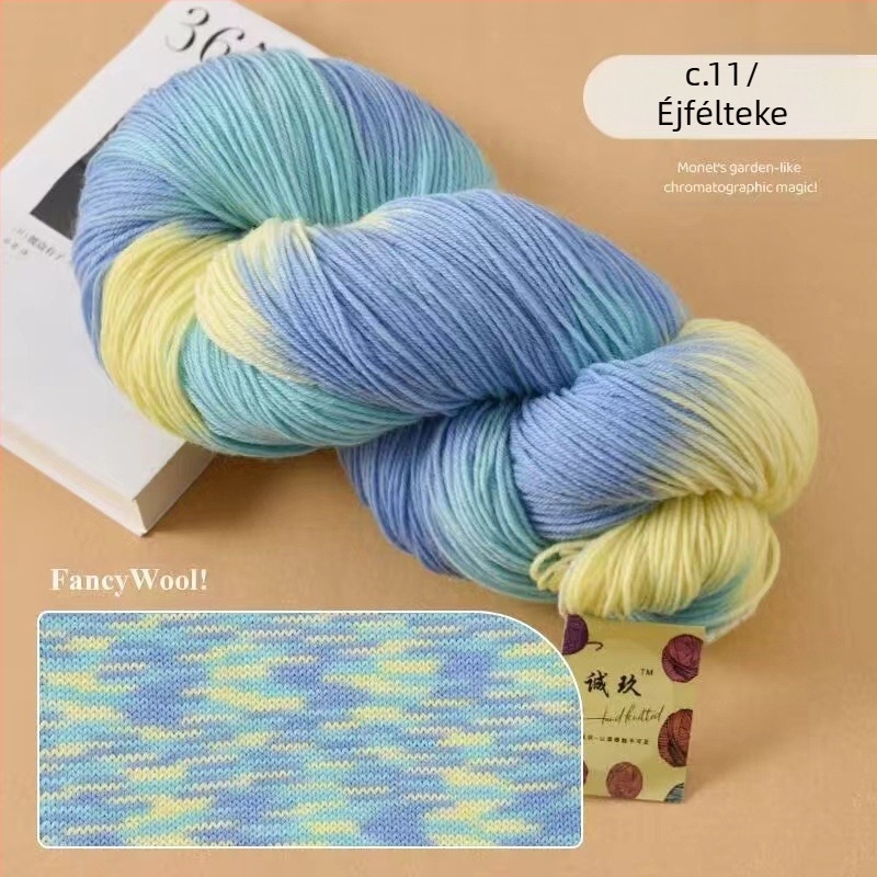 Sálhoz horgoláshoz való gyapjúfonal, fél-worstead, csoportos szál, márka Jiesheng