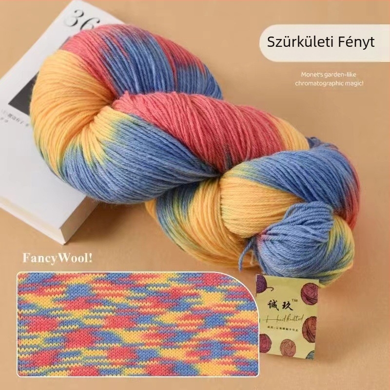 Sálhoz horgoláshoz való gyapjúfonal, fél-worstead, csoportos szál, márka Jiesheng