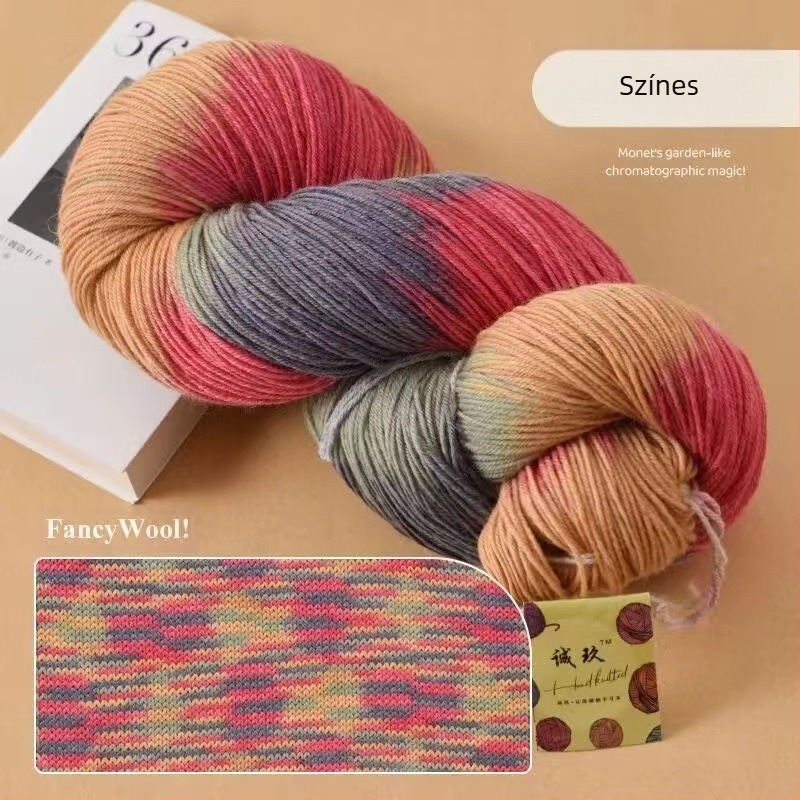 Sálhoz horgoláshoz való gyapjúfonal, fél-worstead, csoportos szál, márka Jiesheng