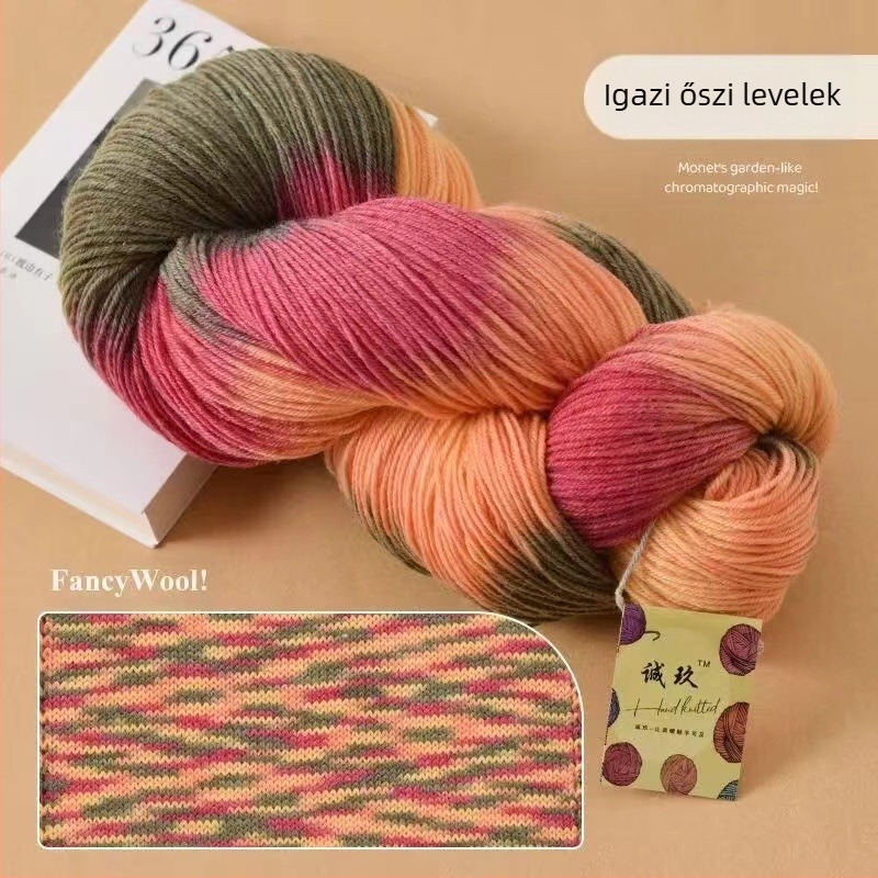 Sálhoz horgoláshoz való gyapjúfonal, fél-worstead, csoportos szál, márka Jiesheng