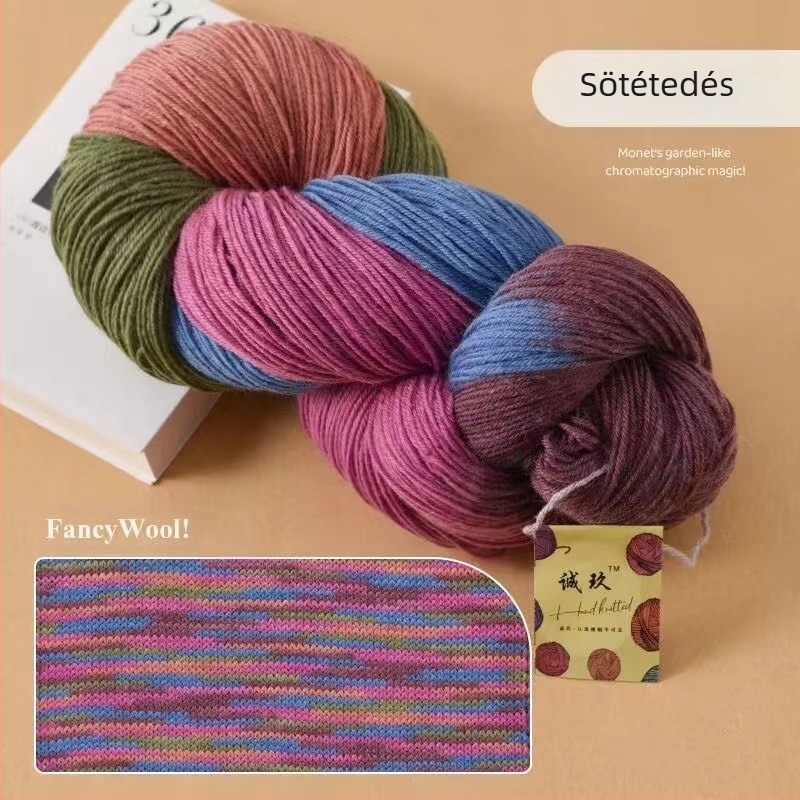 Sálhoz horgoláshoz való gyapjúfonal, fél-worstead, csoportos szál, márka Jiesheng