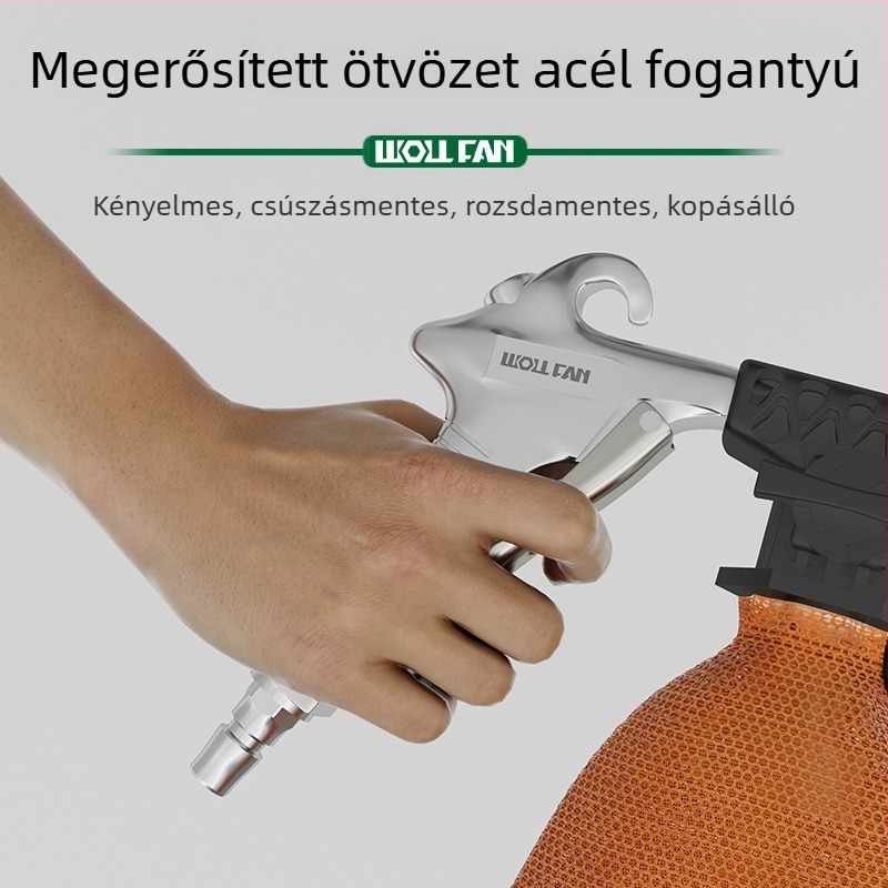 Alumíniumötvözetből készült kettős funkciójú pneumatikus porfújó–szívó pisztoly — ipari, magasnyomású, forgó