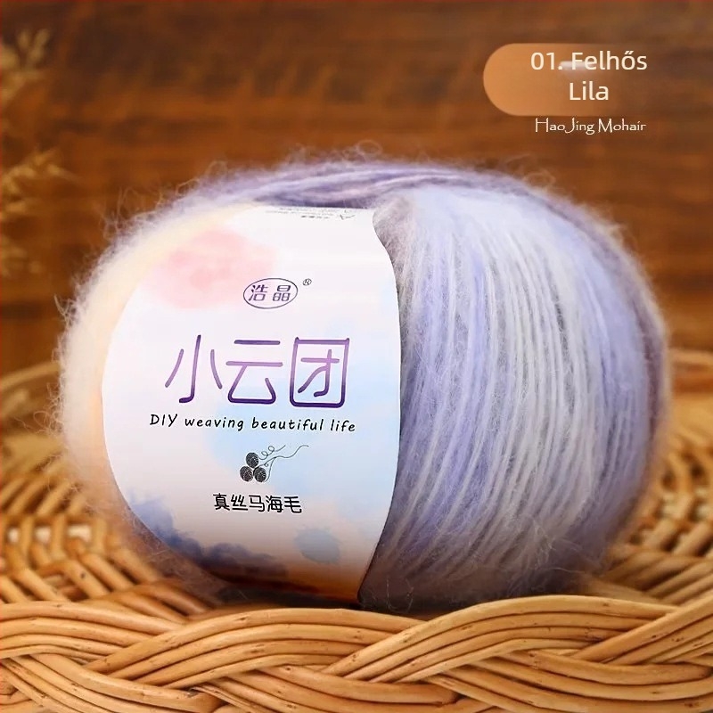 Mohair fonal kötéshez, fél-worsted feldolgozás, csoportos fonal, Longyun márka