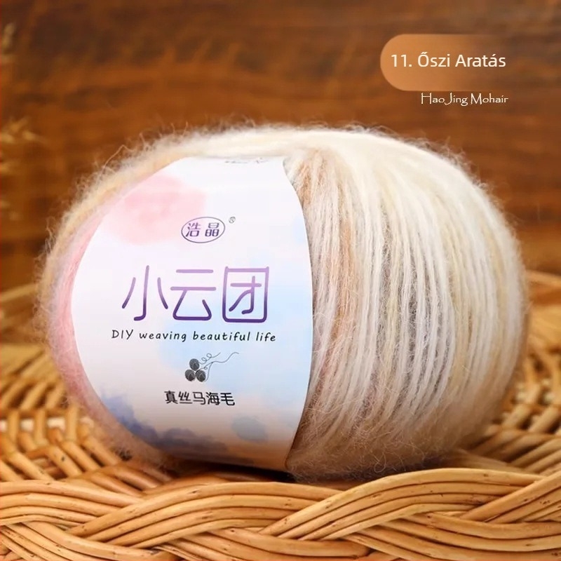 Mohair fonal kötéshez, fél-worsted feldolgozás, csoportos fonal, Longyun márka