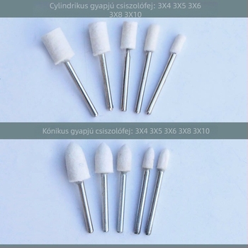 Súrolófejek készlet – gyapjúfejek fa és jade számára, Márka Three Rabbits, Modell Mixed Wool Grinding Head Suit, Anyag Gyapjú, Alkalmazás Csiszolás és polírozás