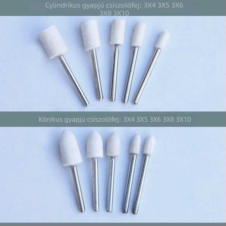 Súrolófejek készlet – gyapjúfejek fa és jade számára, Márka Three Rabbits, Modell Mixed Wool Grinding Head Suit, Anyag Gyapjú, Alkalmazás Csiszolás és polírozás