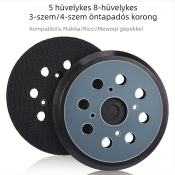 WELIBA Gumi csiszolópad 8 lyukú, 3 vagy 4 lyukas, kompatibil Makita BO5041 MT922 pneumatikus polírozóval