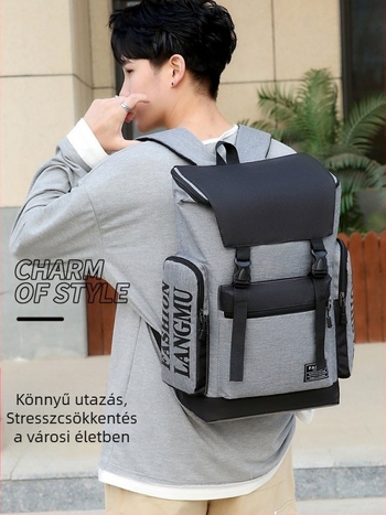 Unisex kültéri hátizsák, városi stílus, kapacitás 20–35 L, 15 hüvelykes laptophoz, terheléscsökkentő design, görbült vállpántok (Anyag: nylon; Kapacitás: 20–35 L; Laptop: 15; Funkció: terheléscsökkentés; Pántok: görbített)