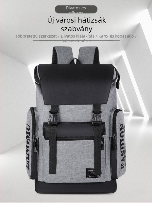 Unisex kültéri hátizsák, városi stílus, kapacitás 20–35 L, 15 hüvelykes laptophoz, terheléscsökkentő design, görbült vállpántok (Anyag: nylon; Kapacitás: 20–35 L; Laptop: 15; Funkció: terheléscsökkentés; Pántok: görbített)