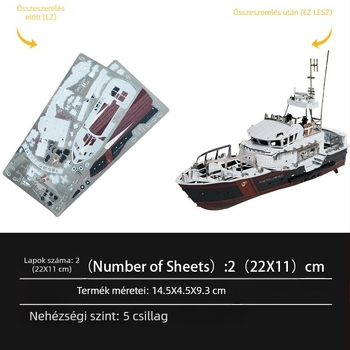 DIY 3D jacht puzzle rozsdamentes acélból – teljes fém modell összeállításhoz, 14+