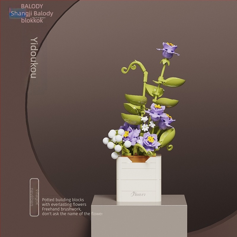 BALODY 21222 Rozsa-orkidea építőblokkok virágcsokor — ABS műanyag, DIY készlet, több mint 800 darab, 7–14 éveseknek