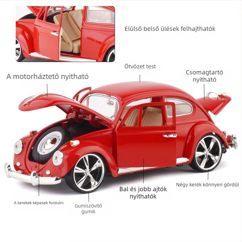 Meizhi 1:32 ötvözet pull-back autómodell (sportautó)