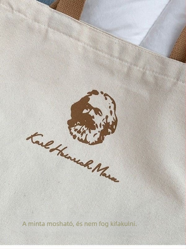 HANQIN vászontáska vertikális négyzetes formával, cipzár, ID-zseb és dupla vállpánt