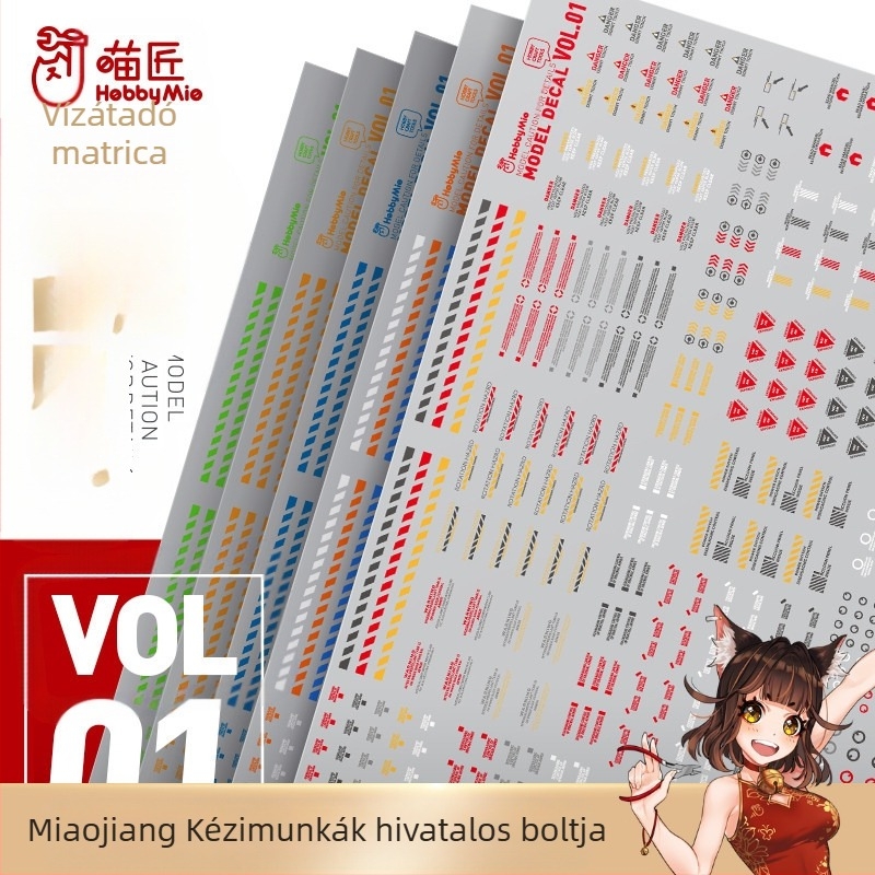 Víztranszfer matrica VOL1 modell – Meowsmith, univerzális minta, fluoreszcens opció, anyag: víz alapú matrica, súly: 1