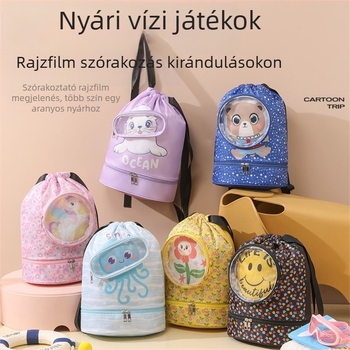 Úszótáska nedves–száraz elkülönítésével, kubiformájú, poliészter, többfunkciós utazási tároló