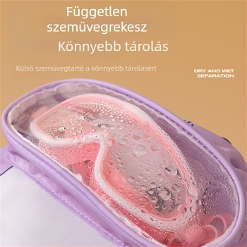 Úszótáska nedves–száraz elkülönítésével, kubiformájú, poliészter, többfunkciós utazási tároló