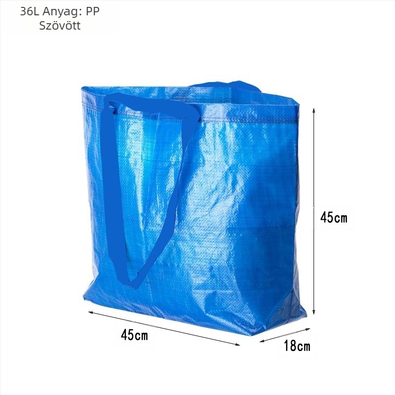 Kézzel szőtt PP tote táska ruházathoz, teherbírás 25 kg, színes nyomtatás + laminálás