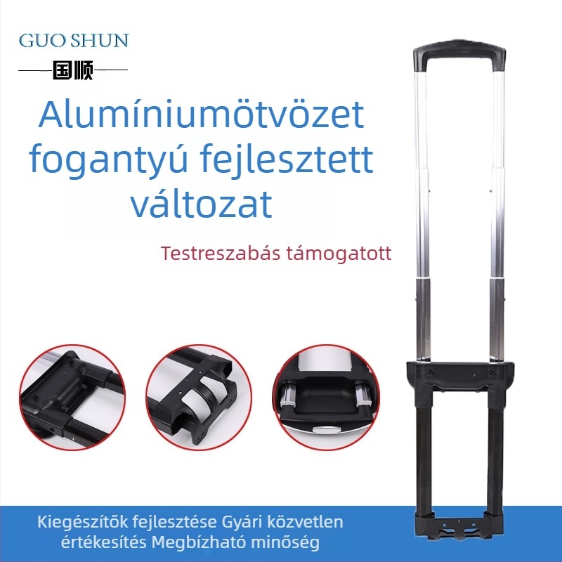 Teleszkópos fogantyú utazótáskákhoz – Modell 208, Guoshun, külső vas és belső alumínium konstrukció, licencelt magánmárka